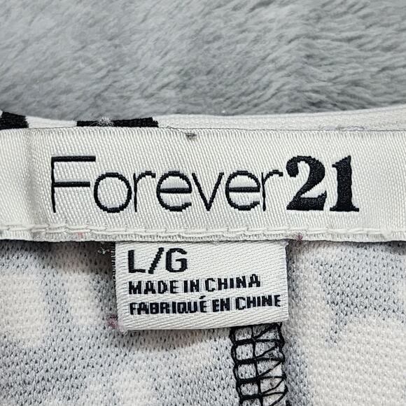 Forever 21 Dress Womens L Black White Animal Print Bodycon Back Bow Cutout Party - Picture 4 of 9